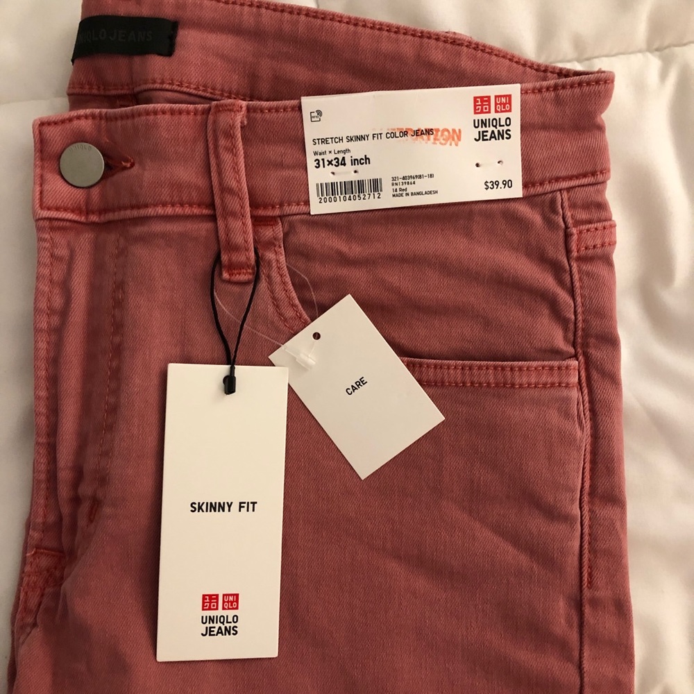 Uniqlo Pink Stretch Skinny Fit Color Jeans 31x32